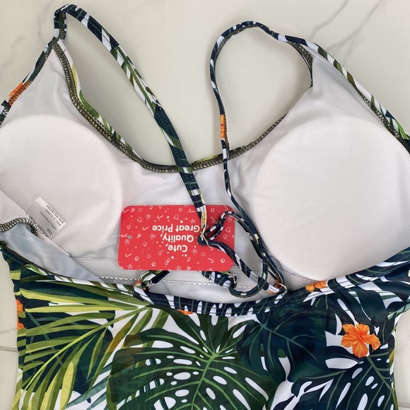 (A4) Pat Pat palm leaf one piece swimsuit, Size small, NWT - Picture 4 of 11